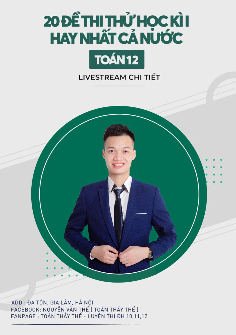 20 ĐỀ THI THỬ HỌC KỲ I HAY NHẤT LỚP 12